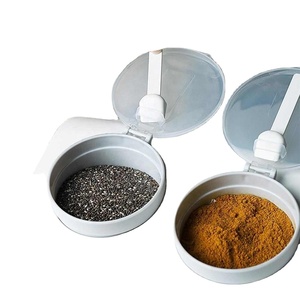 Contenedor de Plástico para Condimentos, Utensilio de Cocina, Juego de Cajas de Almacenamiento de Especias <span class=keywords><strong>3</strong></span> en 1, Salero y Pimentero con Tapa y Cuchara, Tarro de Sal para Sazonar - Product Image 3