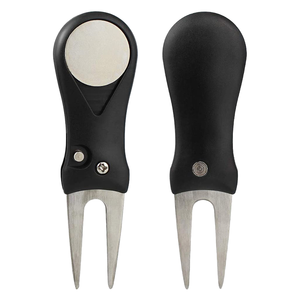 OEM ODM Outil de golf multifonction en alliage de zinc robuste, avec fourche de réparation de divots, marqueur de balle magnétique amovible et décapsuleur - Product Image 1