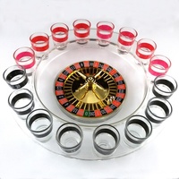 Ensemble de jeu de roulette à boire en PP noir, 16 pièces, écologique, emballage personnalisable, certifié CE, pour les fêtes, 2 à 6 joueurs