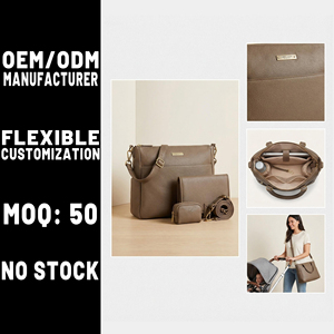 Fabrikant OEM Luxe Vegan Leer 3-in-1 Verpleegsters- & Luiertas, Op Maat Gemaakte Zwangerschaps- & Babytas met Meerdere Vakken - Product Image 1