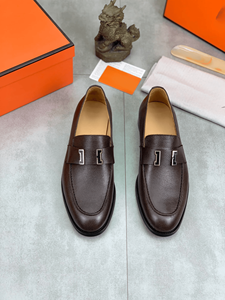 Mocassins en cuir à boucle métallique pour homme, chaussures habillées à enfiler pour occasions professionnelles, décontractées et formelles - Product Image 3