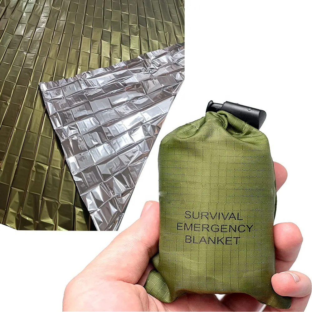 Kamp dişli isı yalıtım Survival ekipmanları için su geçirmez acil Survival Bivy battaniye 160x210 açık