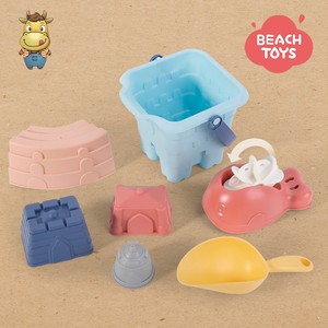 Ensemble de jouets de plage en PE souple pour enfants, 7 pièces, avec moules à sable château et baleine, pelle, sac filet, jouets d'été pour bac à sable extérieur - Product Image 2