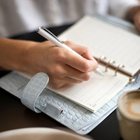Classeur à feuilles mobiles personnalisé planificateur quotidien en cuir PU d'affaires classeur à 6 anneaux classeur en cuir personnalisé cahier de Journal