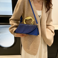 Sac à main de luxe en cuir PU façon alligator, sac à bandoulière tendance, poignée élégante et colorée, sac bandoulière de créateur – Grande Vente