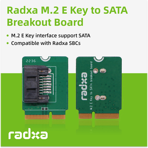 Placa adaptadora M.2 E Key a SATA compatible con interfaz SATA para Radxa - Product Image 1