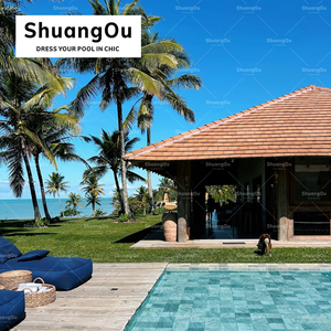 <span class=keywords><strong>Azulejos</strong></span> para Piscina Antideslizantes de Alta Calidad, 300x600 mm, Color Azul <span class=keywords><strong>Verde</strong></span>, Aspecto de Piedra, Porcelana, para Paisajismo de Estanques y Terrazas - Product Image 4