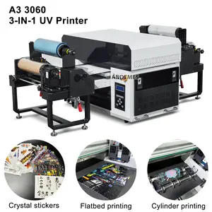 Andemes UV Dtf Printer 3060 Digital 3D DTG Printer Double Head XP600 For Phone Case Roll To Roll Flatbed Printing