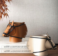 Tube de rangement pour pinceaux de maquillage, porte-stylos, organisateur, boîte à télécommande en cuir écologique au design créatif de cheval