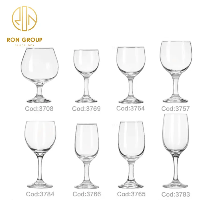 Vasos transparentes de tallo largo personalizados para Bar, vasos de zumo blanco para restaurante, vasos de vino tinto, gran oferta de fábrica