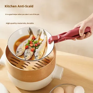 Anti-Scalding Dish Plate Gripper Clips Tongs Clamp Holder for Moving Hot Plate or Bowls Out From Pot <b>Microwave</b> Oven - Product Image 3