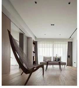 Fauteuil d'armonica en bois d'acacia massif fait main avec <span class=keywords><strong>corde</strong></span> marine tressée, chaise longue scandinave moderne - Product Image 4