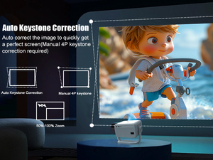Projecteur intelligent LCD L018 650 ANSI 8K 1080P avec correction automatique de la distorsion trapézoïdale, Android 14, BT5.2, WIFI6, 16 Go, portable - Product Image 4