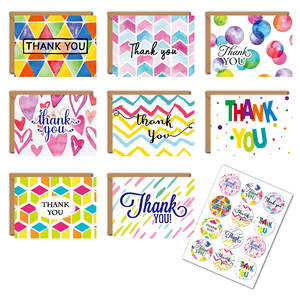 Factory Supply <b>Thanks</b> <b>Card</b> Set with 8 <b>Pack</b> Kraft Paper Envelope Packing and Stickers - Product Image 3