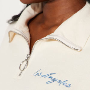 Conjunto de Chándal y Joggers de Algodón French Terry Bordado Personalizado para Mujer, Sudadera Corta con Media Cremallera - Product Image 5