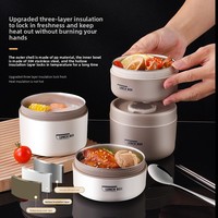 OEM/ODM Tragbare Runde Edelstahl Isolierte Lunchbox Mikrowellengeeignete Bento-Box für Büroangestellte Langlebiger Lebensmittelbehälter