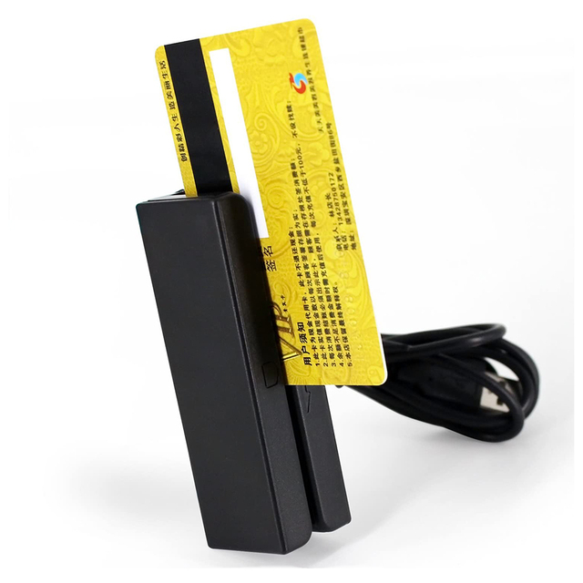 USB 3 ABS Mini Portable 3-Track Magnetic Card Reader for Android/Windows/Linux