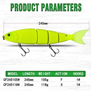 Nouvelle Arrivée : Leurre de Pêche en Mer à 4 Segments en Métal, 24,5 cm/105 g et 24,5 cm/118 g, Idéal <span class=keywords><strong>pour</strong></span> la Pêche au Dorade en Rivière et Lac – Meilleur Prix de Gros - Product Image 5
