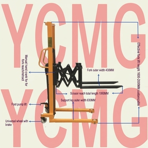 <span class=keywords><strong>Gerbeur</strong></span> à palettes télescopique hydraulique compact YCMG CE 500 kg avec bras ciseaux réglable en acier au manganèse - Product Image 2