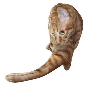 Sıcak satış komik özelleştirilebilir çirkin kedi yastık yumuşak peluş oyuncaklar PP pamuk stres giderici düzensiz şekil dolması hayvan oyuncak - Product Image 1