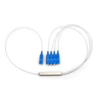 Répartiteur PLC 1x4 FTTH G657A Monomode SC/PC Mini Boîtier Terminal en Tube d'Acier 0.9mm Équipement Fibre Optique