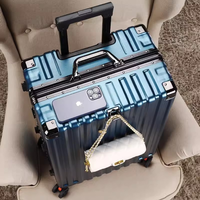Vente en gros de bagages à roulettes en ABS + PCTrolley sac de voyage à 4 roues avec logo personnalisé valises ABS à la mode avec logo personnalisé