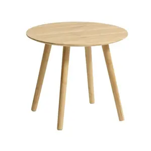 ZB BSCI工厂现代简约设计竹制圆形小沙发桌咖啡茶边桌客厅家用家具