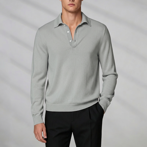 Custom Design OEM&ODM Men Long Sleeve Knitwear <b>Polo</b> <b>Neck</b> Anti-Wrinkle Winter Clean Fit High Quality <b>Sweater</b> - Product Image 5