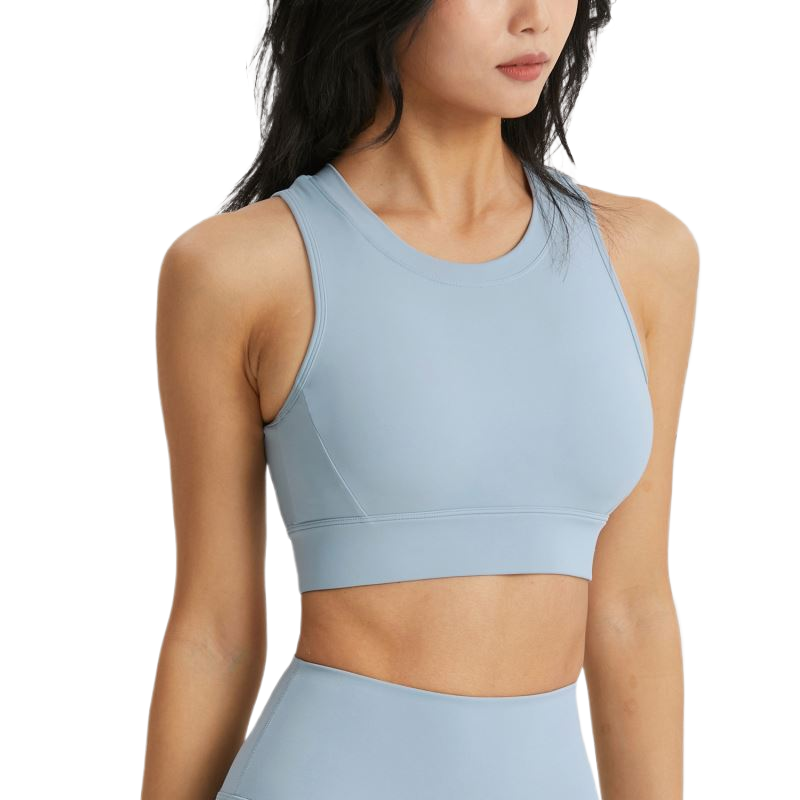 High-strength Push-up Shock-absorbing Semi-fixed Cup Sports Bra for Women Anti-shock Backless Yoga Top Fitness Gym Underwear