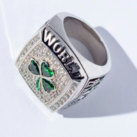 Anneaux de championnat en argent sertis de diamants, testés au diamant, design personnalisé haut de gamme, bijoux fins pour hommes