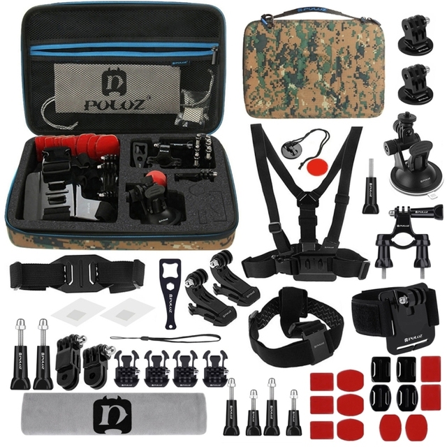 Cheap Factory PULUZ Camera Accessories Set 45 in 1 Strap Suction Cup Mount J Hook Buckle Wrench Accessory Ultimate Combo Kit