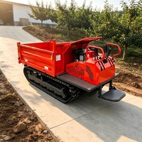 Camion à benne basculante portatif sur chenilles de 1,8 tonne 40 °   Mini-dumper hydraulique pour le transport dans les jardins de thé en pente