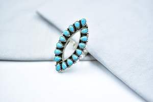 Anillo Ajustable de Plata de Ley con Turquesa Mojave Hecha a Mano, Estilo Vintage Azul para Mujer, Hermoso Regalo de Boda para Mamá, Fiesta - Product Image 2