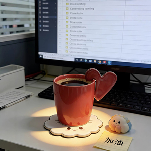 Taza de Agua de Cerámica con Asa de Corazón Romántica y Creativa, Taza de Agua Personalizada <span class=keywords><strong>para</strong></span> Parejas, Regalo <span class=keywords><strong>para</strong></span> el <span class=keywords><strong>Desayuno</strong></span>, <span class=keywords><strong>para</strong></span> el Día de <span class=keywords><strong>San</strong></span> <span class=keywords><strong>Valentín</strong></span> - Product Image 3