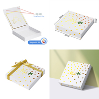 Caja de Regalo Magnética Personalizada con Lámina Dorada y Cinta, Caja Rígida Blanca para Empacar Frutas Secas con Logotipo Personalizado para Chocolate, Bocadillos