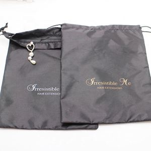 Pochette en satin écologique avec cordon de serrage pour cils et perruques, avec logo personnalisé, emballage anti-poussière en soie pour cadeaux promotionnels - Product Image 3