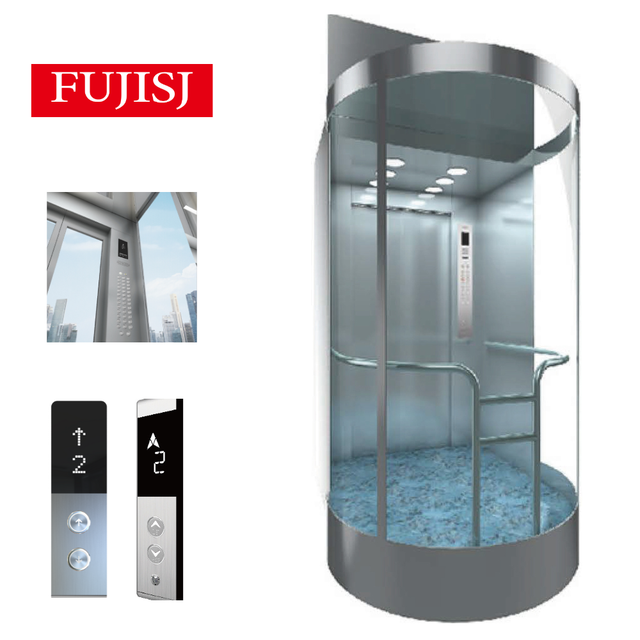 Panoramic Passenger Traction Elevator Gearless AC Drive Modern Design High-Duty Steel Hotel Apartment Use 3-Year Warranty