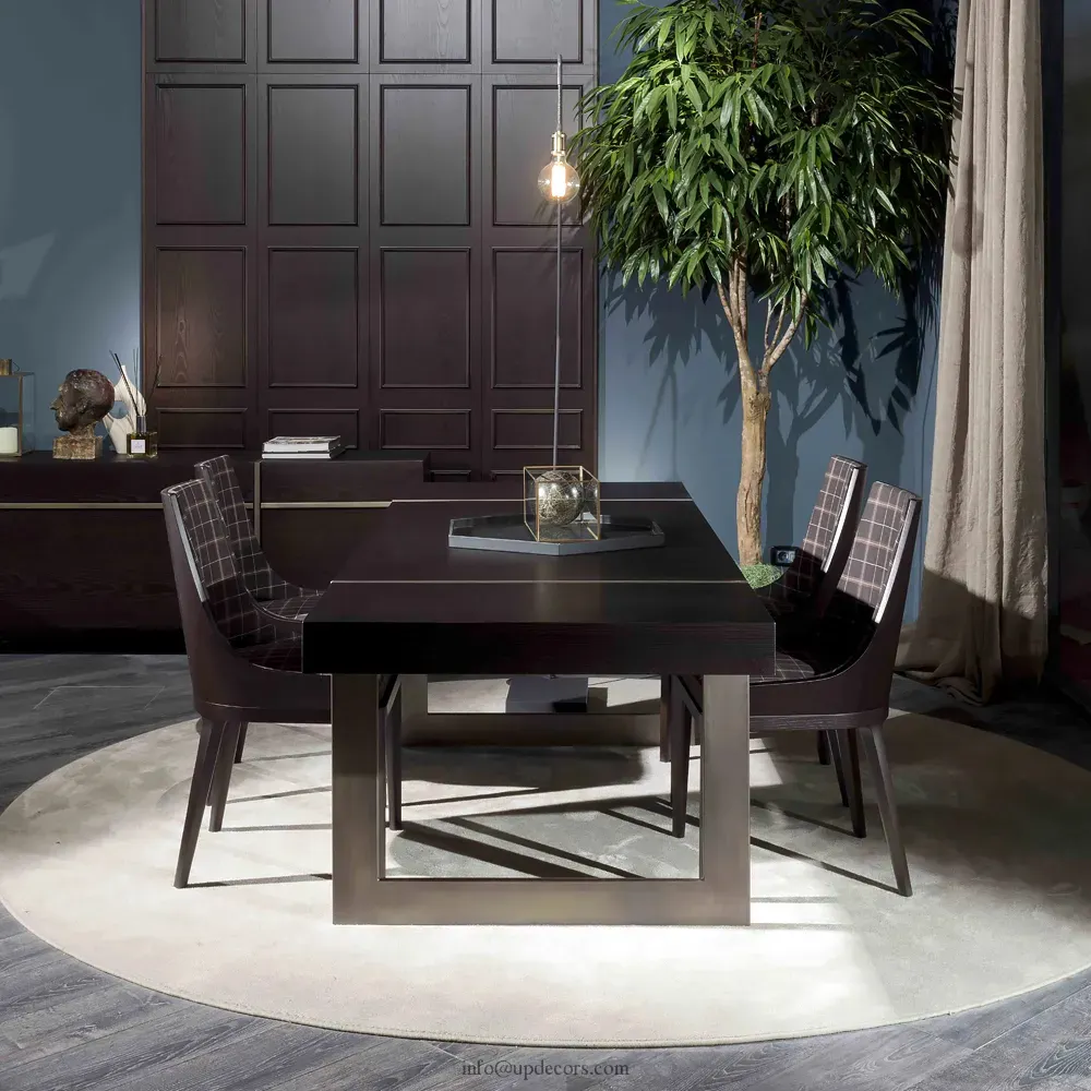 Высококачественная мебель на заказ, современные роскошные обеденные столы из массива дерева, четыре стула