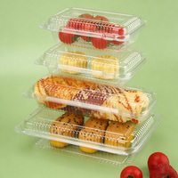 Ecologisch verantwoorde PET transparante clamshell doos voor fruitverpakkingen, aanpasbare bedrukking, voedselveilige vierkante wegwerpverpakking