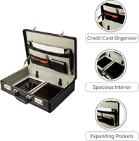 Porte-documents professionnel en cuir PU personnalisé pour hommes avec serrure à combinaison sac rigide étanche pour le stockage de documents et de maquillage