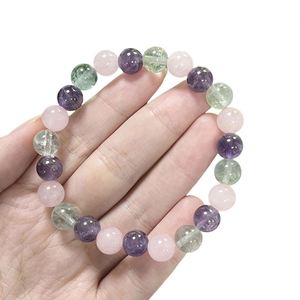 Pulsera de Piedra Natural con Cuentas de Vidrio Coloridas para el Chakra de la Garganta, Condiciones de Pago Flexibles para Mayoristas, Soporte para Lotes Mixtos - Product Image 4