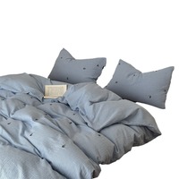 Low MOQ personnalisé fleur imprimée housse de couette ensemble de draps de lit de literie en coton doux