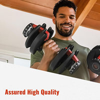 Haltères réglables de 5 lb à 52,5 lb, ensemble d'haltères réglables de 24 kg pour le sport