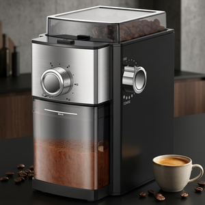 <span class=keywords><strong>Moulin</strong></span> à café à meules plates avec arrêt automatique programmé, <span class=keywords><strong>moulin</strong></span> à expresso esthétique pour bureau, appareil à café pour jeune urbain – Précommande - Product Image 1