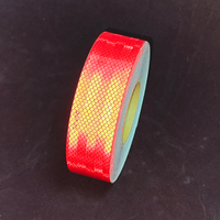 Cinta Reflectante DOT C2 de 5cm*45.7m, Vinilo Adhesivo Rojo de Alta Visibilidad, Impermeable y Resistente al Fuego, Adhesivo para Camiones y Remolques