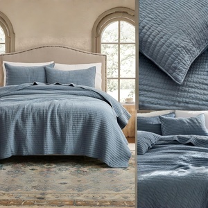 Vente en gros d'usine, ensemble de literie matelassé en coton 100% solide, 4 pièces, tissé, résistant à l'usure, tailles personnalisées, pour la maison et l'hôtel - Product Image 4