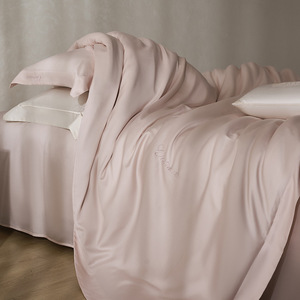 Xd Tencel <b>Bedding</b> <b>Set</b> Solid Color Embroidery 4-Piece Duvet Cover Pillowcase Sheets - Product Image 3