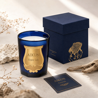 AIKUN – Bougie parfumée en gros, personnalisable avec logo, en pot de verre, avec badge doré, boîte cadeau, OEM, ODM, marque privée, vente directe usine