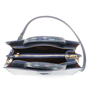 Women PU Leather Texture Handbag Metallic Tote <b>Bag</b> <b>Large</b> Capacity Shoulder Purse For <b>Work</b> Daily Use - Product Image 5