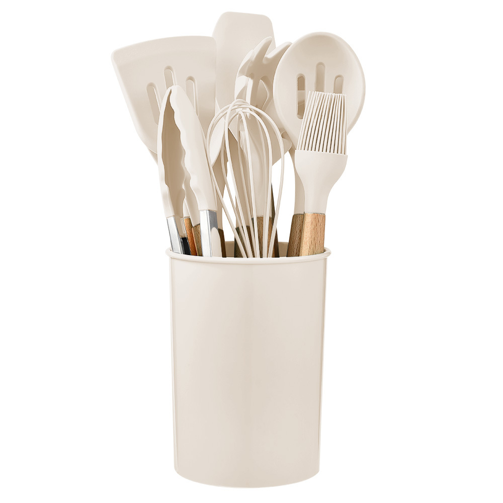 Wholesale Wood Handle Silicone Kitchen Tools Wooden Silicone Kitchen Utensils Set Cooking Utensils Set Silicone Kitchen Utensils · image 5